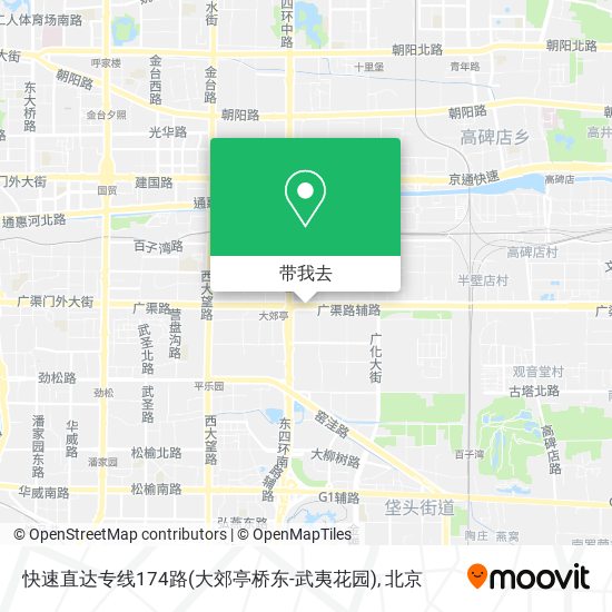 快速直达专线174路(大郊亭桥东-武夷花园)地图