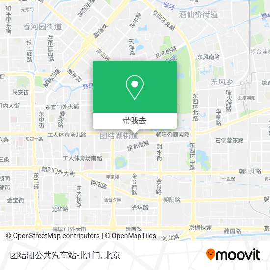 团结湖公共汽车站-北1门地图
