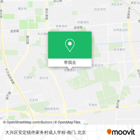 大兴区安定镇佟家务村成人学校-南门地图