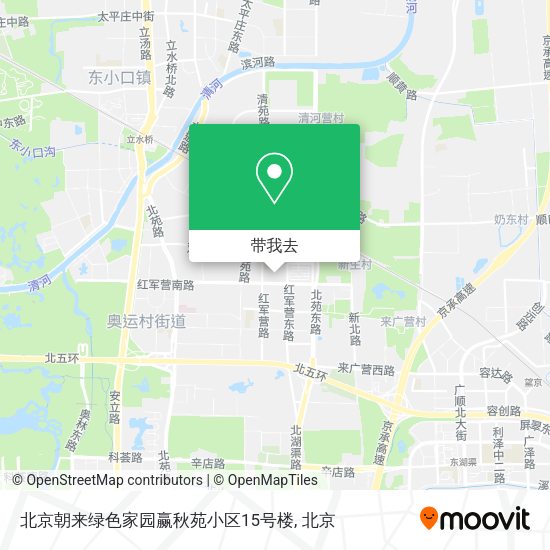 北京朝来绿色家园赢秋苑小区15号楼地图