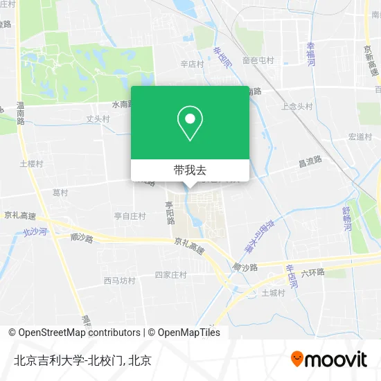 北京吉利大学-北校门地图