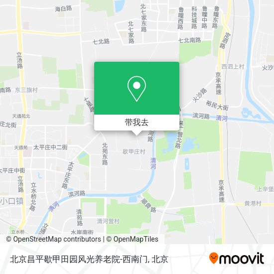 北京昌平歇甲田园风光养老院-西南门地图