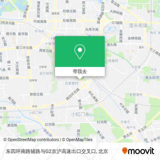 东四环南路辅路与G2京沪高速出口交叉口地图