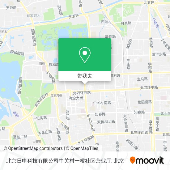 北京日申科技有限公司中关村一桥社区营业厅地图