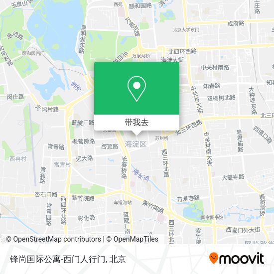 锋尚国际公寓-西门人行门地图
