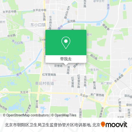 北京市朝阳区卫生局卫生监督协管片区培训基地地图