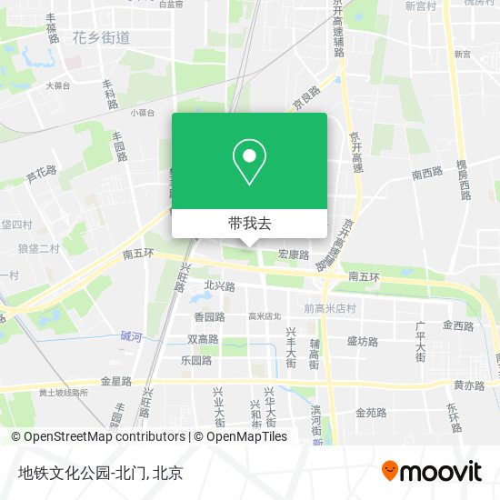 地铁文化公园-北门地图