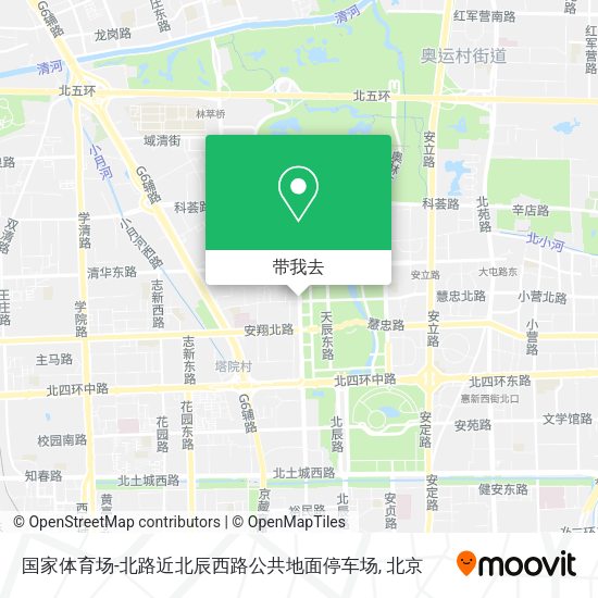 国家体育场-北路近北辰西路公共地面停车场地图