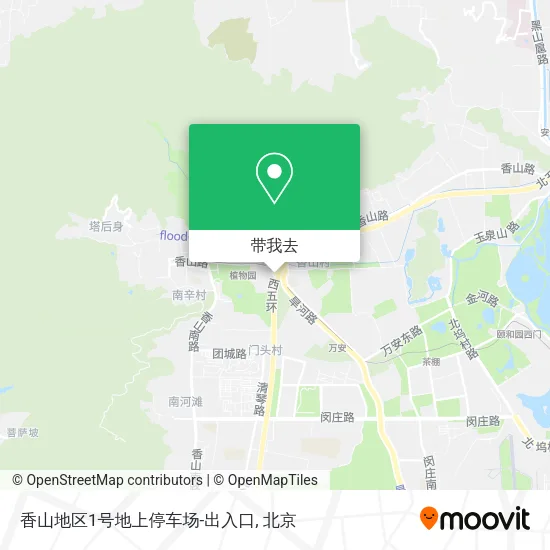 香山地区1号地上停车场-出入口地图