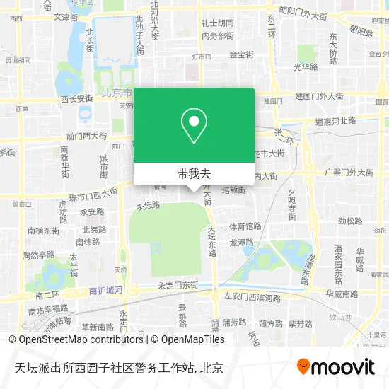 天坛派出所西园子社区警务工作站地图