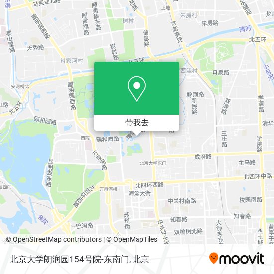 北京大学朗润园154号院-东南门地图