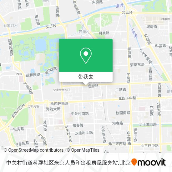 中关村街道科馨社区来京人员和出租房屋服务站地图