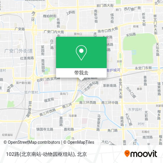 102路(北京南站-动物园枢纽站)地图