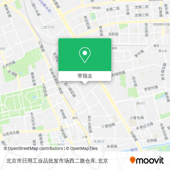 北京市日用工业品批发市场西二旗仓库地图