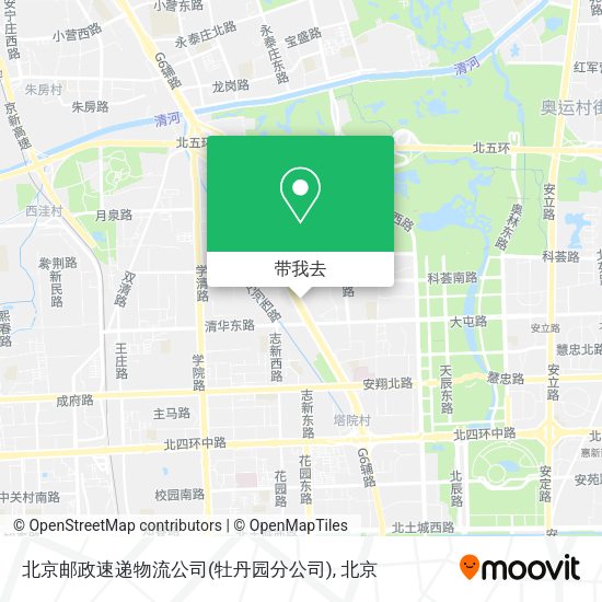 北京邮政速递物流公司(牡丹园分公司)地图