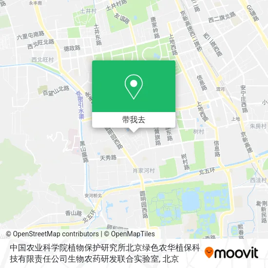 中国农业科学院植物保护研究所北京绿色农华植保科技有限责任公司生物农药研发联合实验室地图