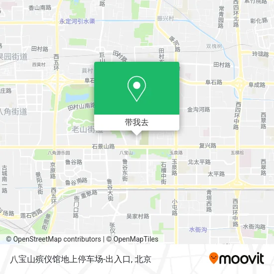 八宝山殡仪馆地上停车场-出入口地图