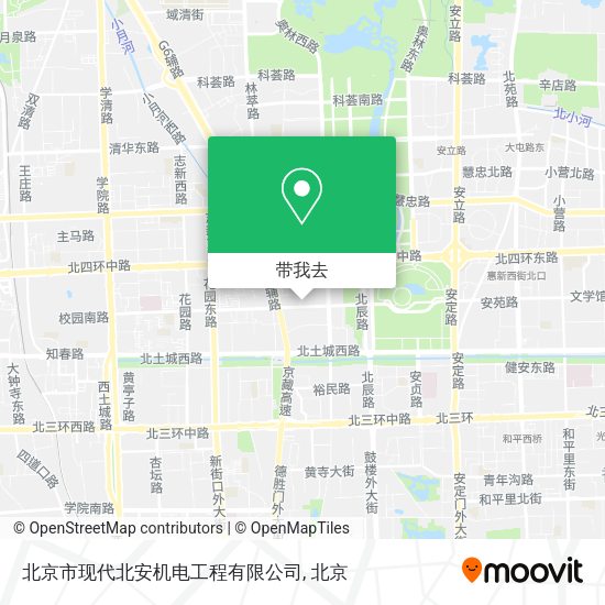 北京市现代北安机电工程有限公司地图