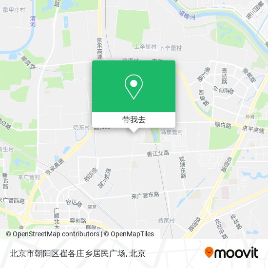 北京市朝阳区崔各庄乡居民广场地图