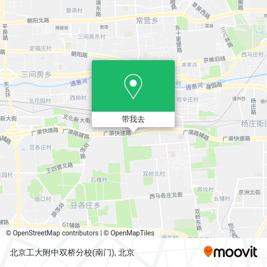 北京工大附中双桥分校(南门)地图