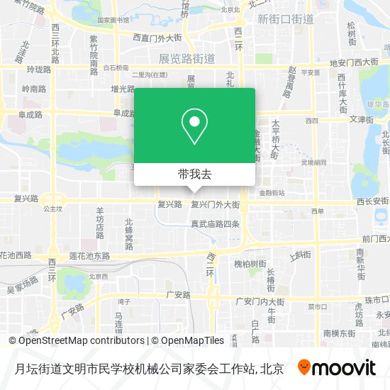 月坛街道文明市民学校机械公司家委会工作站地图
