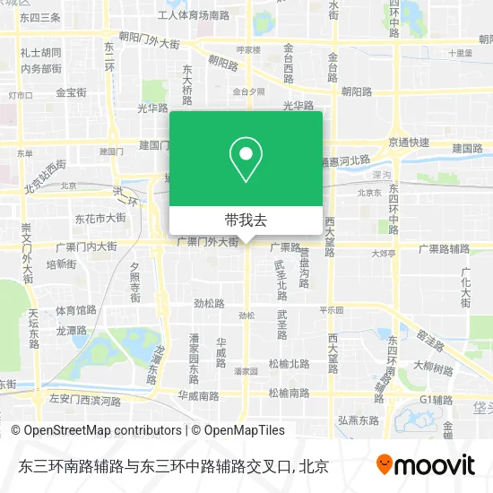 东三环南路辅路与东三环中路辅路交叉口地图