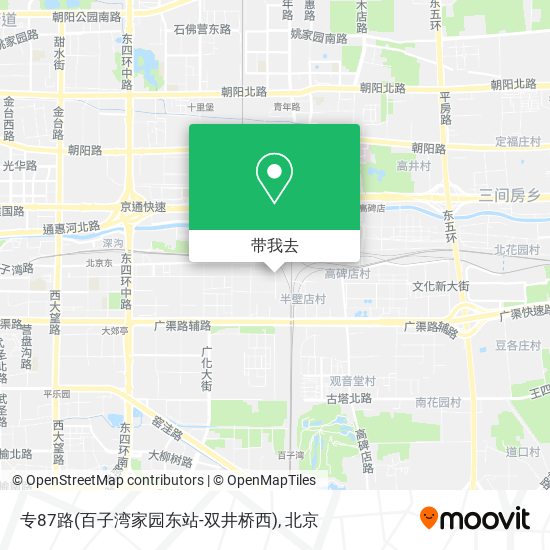 专87路(百子湾家园东站-双井桥西)地图