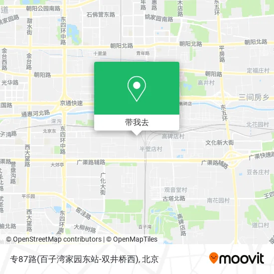 专87路(百子湾家园东站-双井桥西)地图