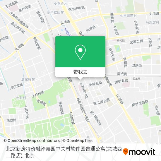 北京新房特价融泽嘉园中关村软件园普通公寓(龙域西二路店)地图