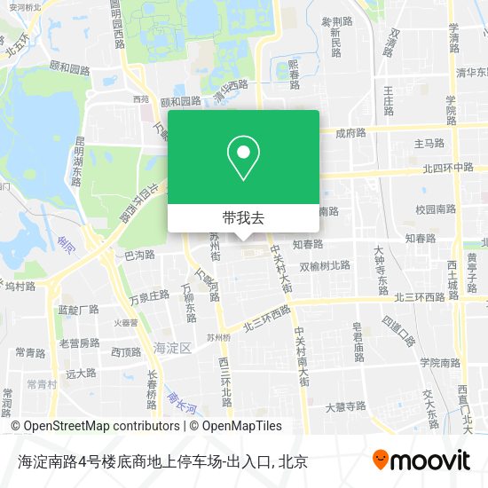 海淀南路4号楼底商地上停车场-出入口地图