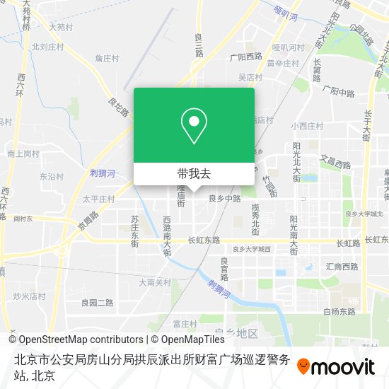 北京市公安局房山分局拱辰派出所财富广场巡逻警务站地图