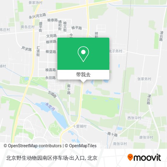 北京野生动物园南区停车场-出入口地图