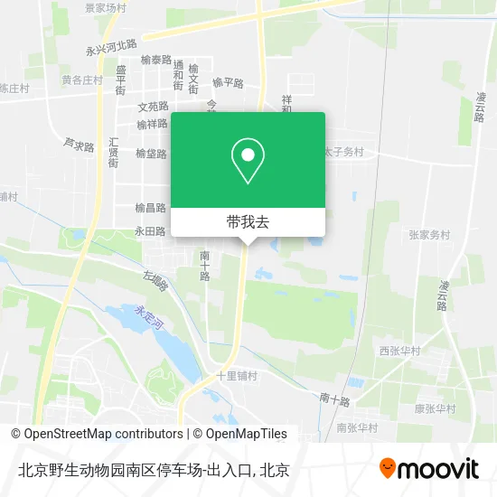 北京野生动物园南区停车场-出入口地图