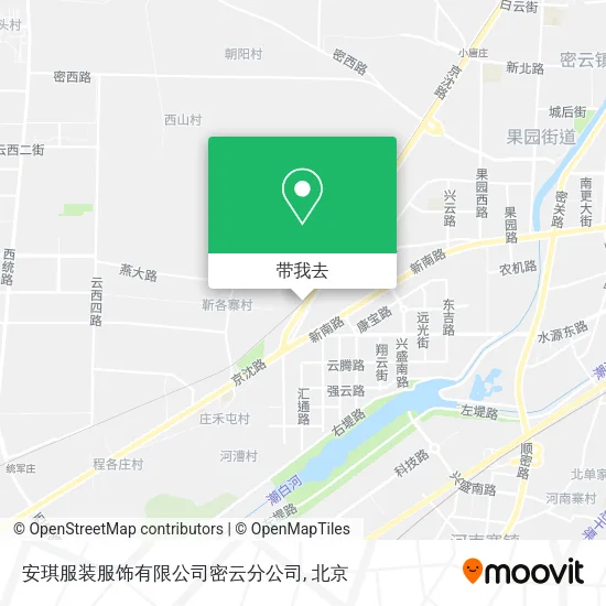 安琪服装服饰有限公司密云分公司地图