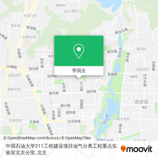中国石油大学211工程建设项目油气分离工程重点实验室北京分室地图