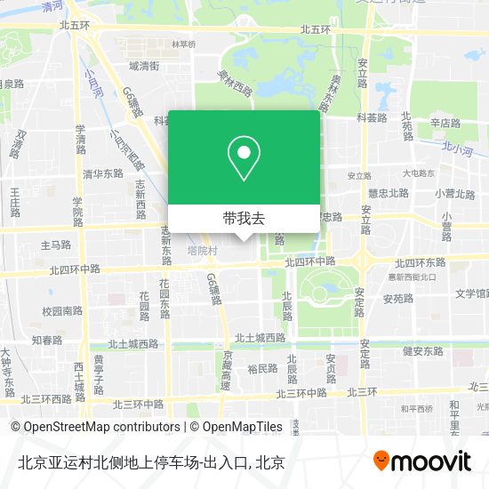 北京亚运村北侧地上停车场-出入口地图