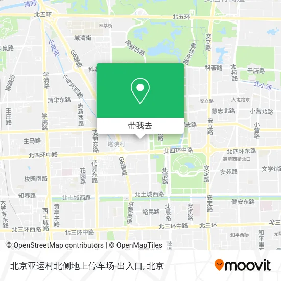 北京亚运村北侧地上停车场-出入口地图