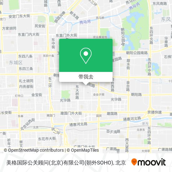 美格国际公关顾问(北京)有限公司(朝外SOHO)地图