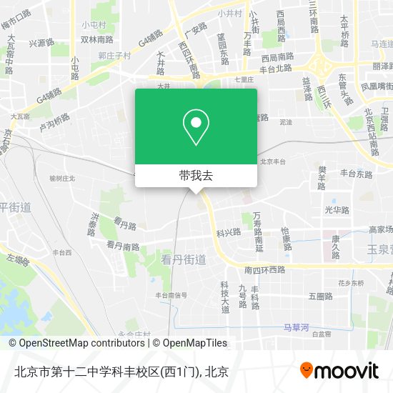 北京市第十二中学科丰校区(西1门)地图