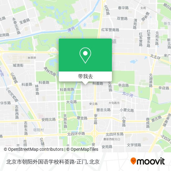北京市朝阳外国语学校科荟路-正门地图