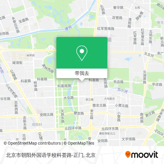 北京市朝阳外国语学校科荟路-正门地图