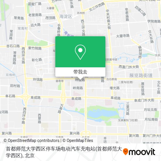 首都师范大学西区停车场电动汽车充电站地图