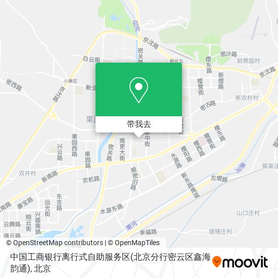 中国工商银行离行式自助服务区(北京分行密云区鑫海韵通)地图