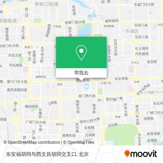 东安福胡同与西文昌胡同交叉口地图