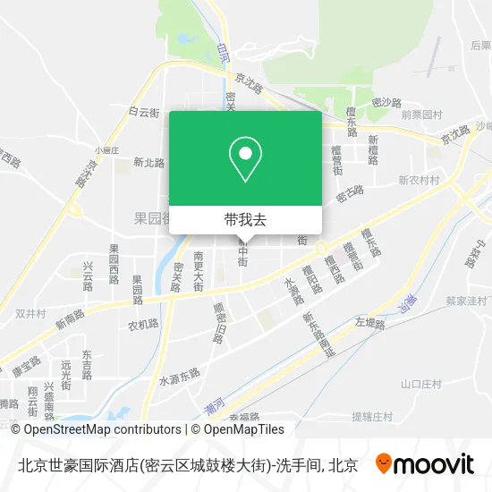 北京世豪国际酒店(密云区城鼓楼大街)-洗手间地图