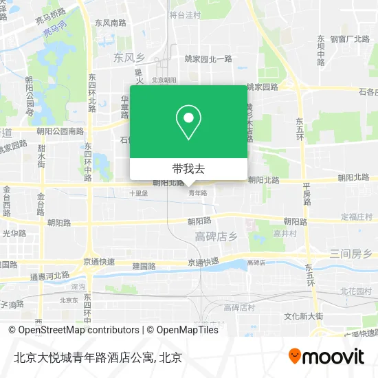 北京大悦城青年路酒店公寓地图