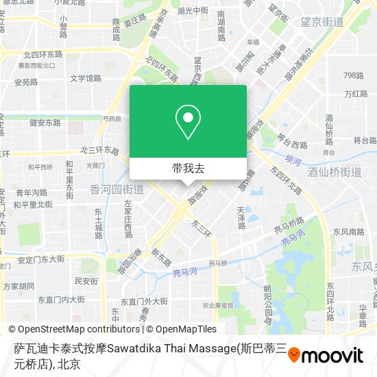 萨瓦迪卡泰式按摩Sawatdika Thai Massage(斯巴蒂三元桥店)地图