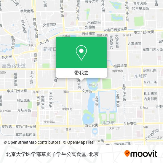 北京大学医学部草岚子学生公寓食堂地图