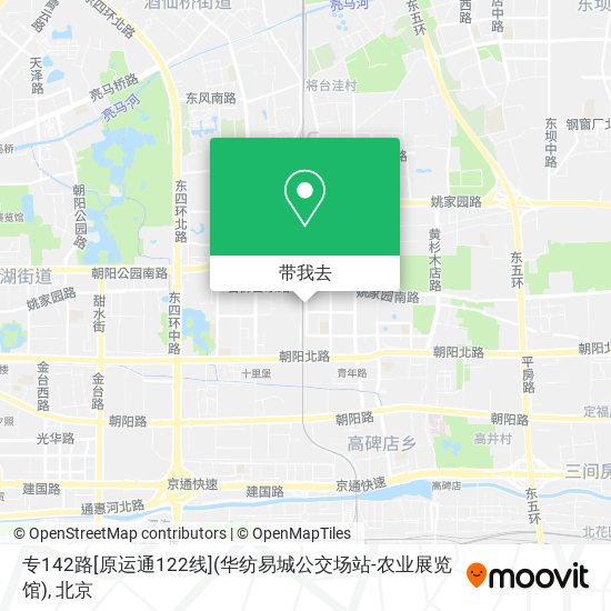 专142路[原运通122线](华纺易城公交场站-农业展览馆)地图