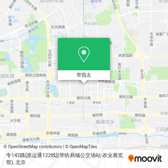 专142路[原运通122线](华纺易城公交场站-农业展览馆)地图
